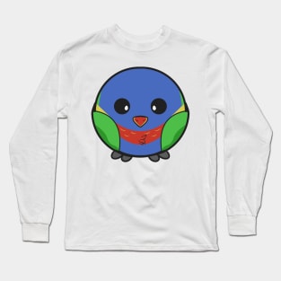 Meet the Fluffy and Charming Chubby Rainbow Lorikeet: A Delightful Companion! Long Sleeve T-Shirt